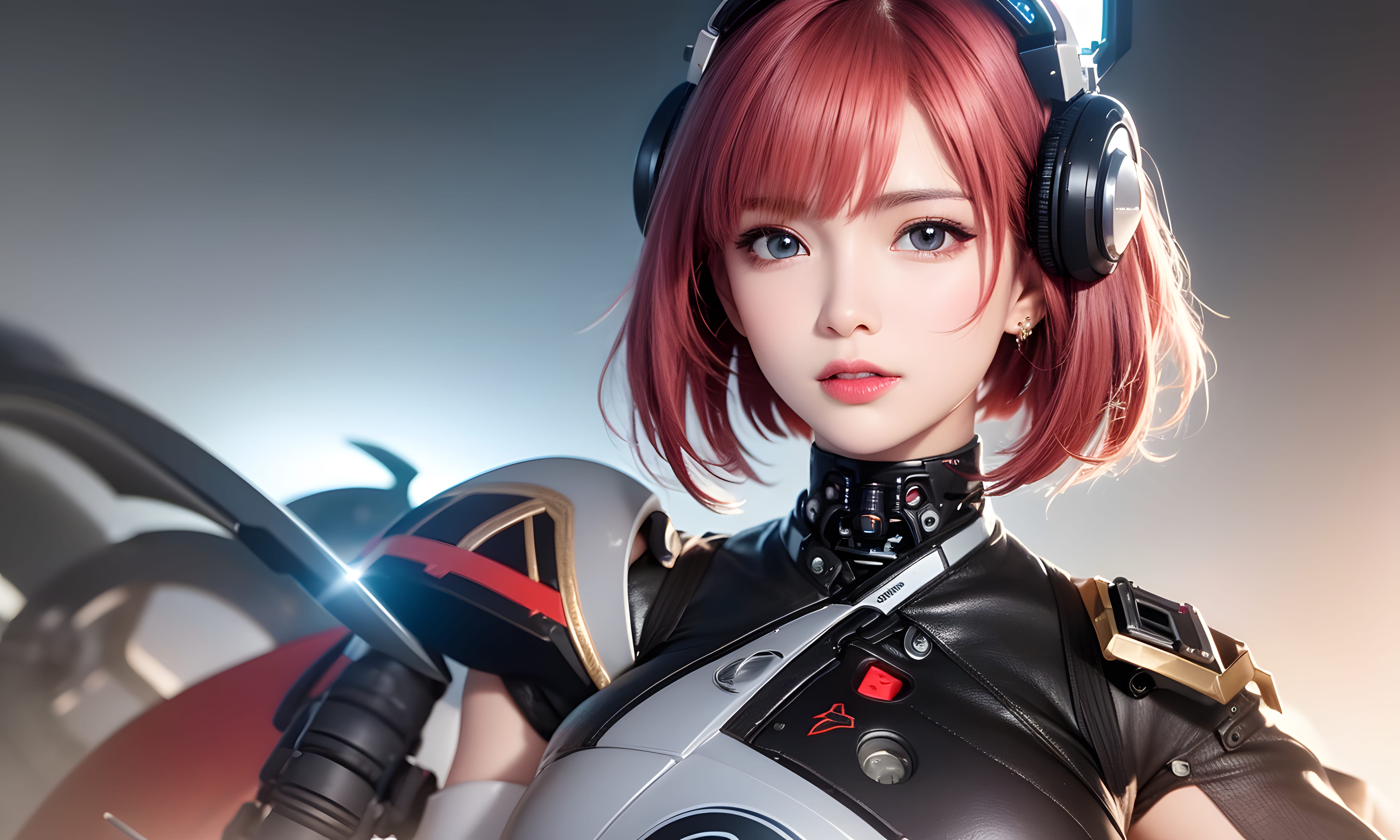 Mecha Girl 4k167p AI Mecha Girl Painting Wallpaper High quality Cyberpunk women (128)