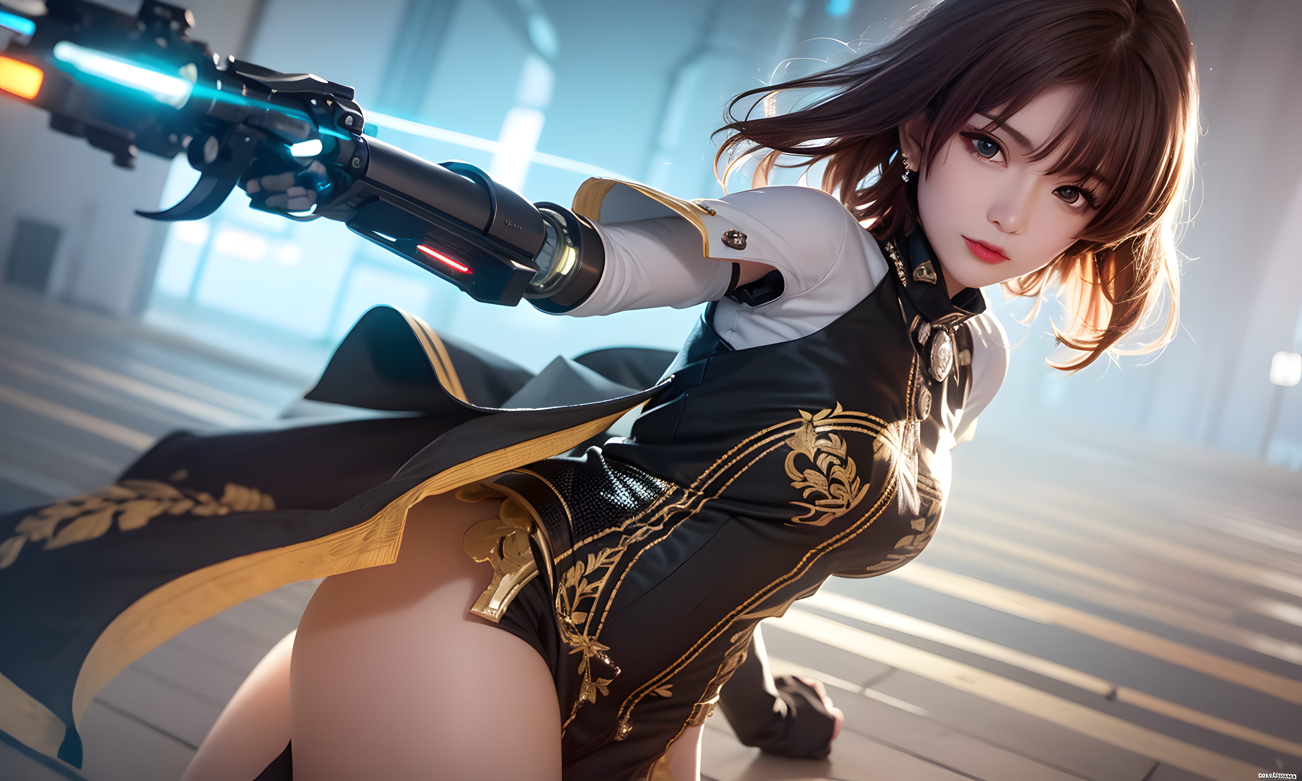 Mecha Girl 4k167p AI Mecha Girl Painting Wallpaper High quality Cyberpunk women (125)