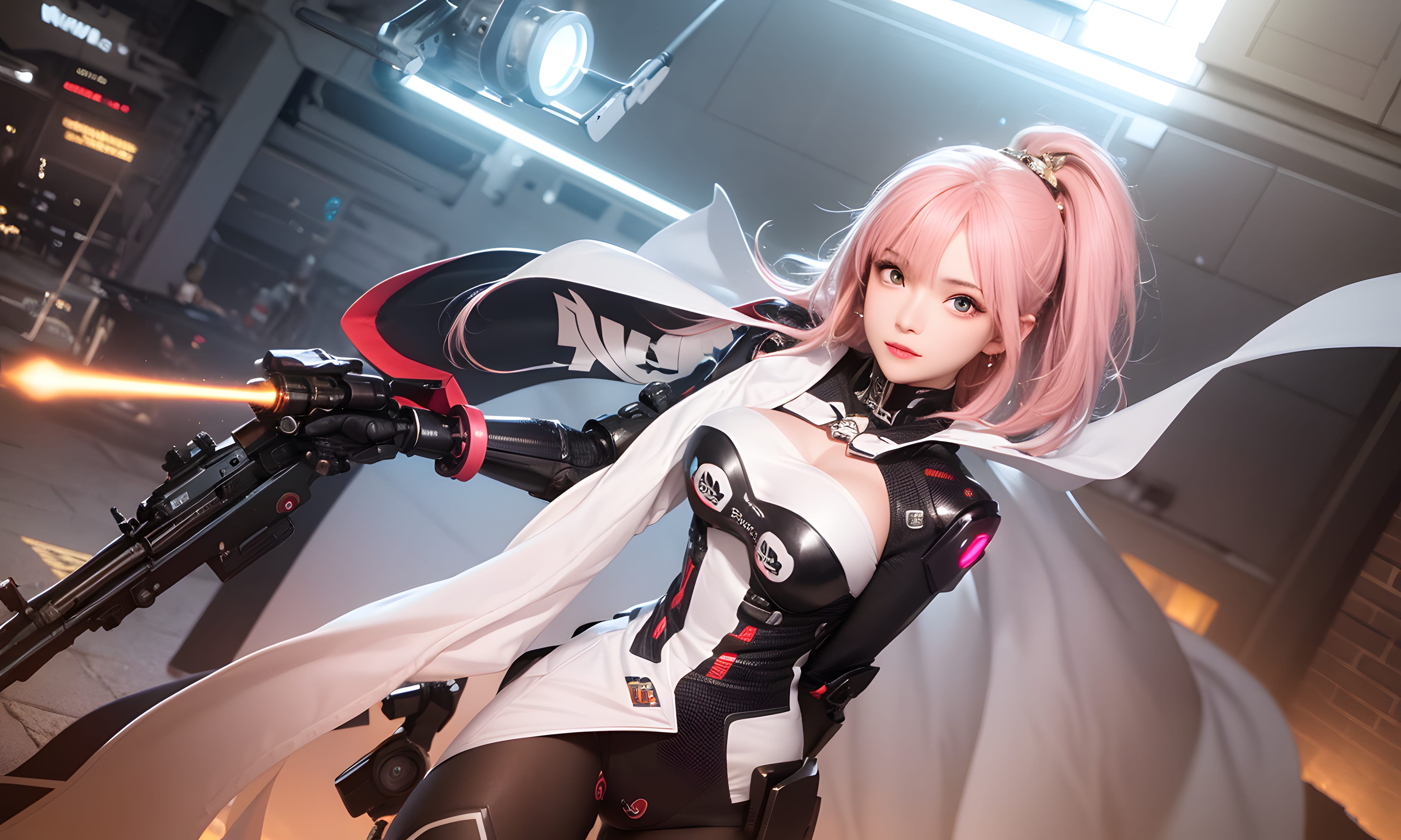 Mecha Girl 4k167p AI Mecha Girl Painting Wallpaper High quality Cyberpunk women (126)