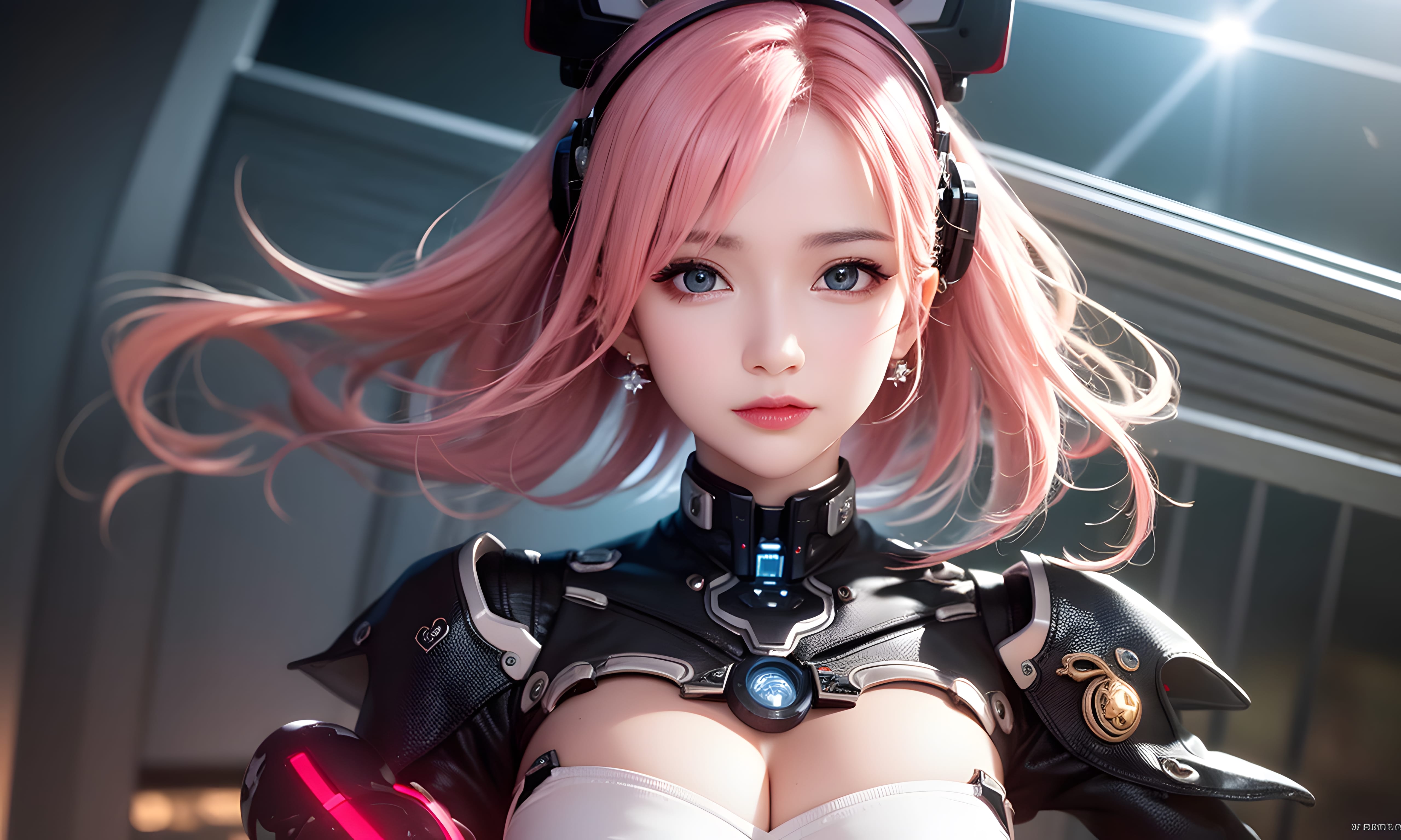 Mecha Girl 4k167p AI Mecha Girl Painting Wallpaper High quality Cyberpunk women (123)